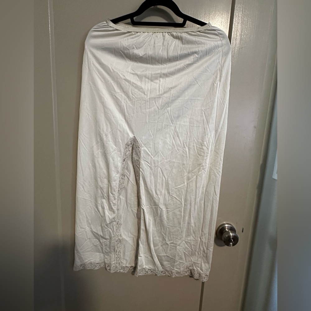 Elegant White Lace Trim Slip